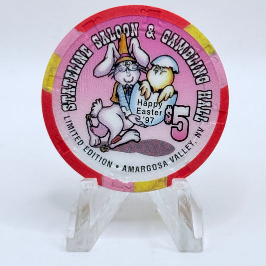 Stateline Saloon Amargosa Valley Nevada 1997 'Easter' LE $5 Casino Chip N9177