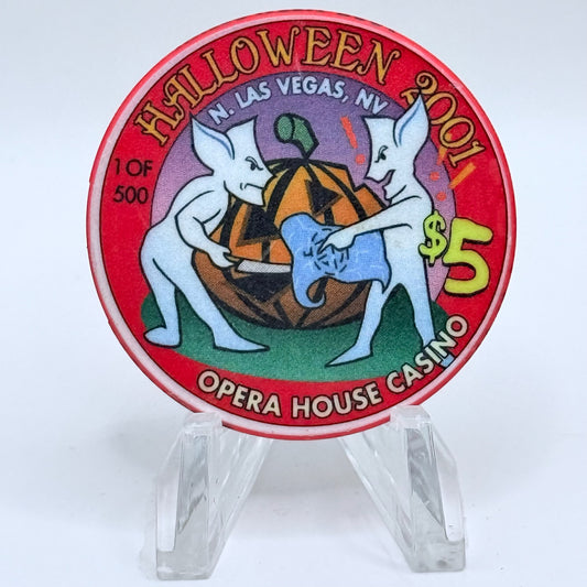 Opera House Casino N. Las Vegas Nevada 2001 'Halloween' LE $5 Casino Chip V9268