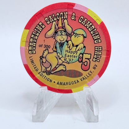 Stateline Saloon Amargosa Valley Nevada 1997 'Easter' LE $5 Casino Chip N9177
