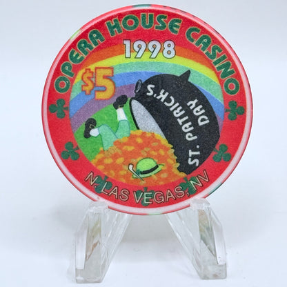Opera House Casino N. Las Vegas Nevada 1998 'St. Patrick's Day' LE $5 Casino Chip V1250