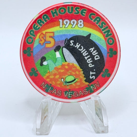 Opera House Casino N. Las Vegas Nevada 1998 'St. Patrick's Day' LE $5 Casino Chip V1250