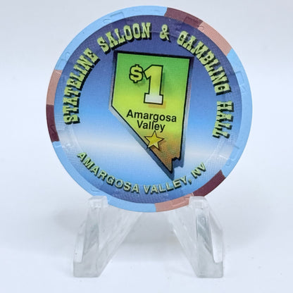 Stateline Saloon Amargosa Valley Nevada 1997 LE $1 Casino Chip V1589
