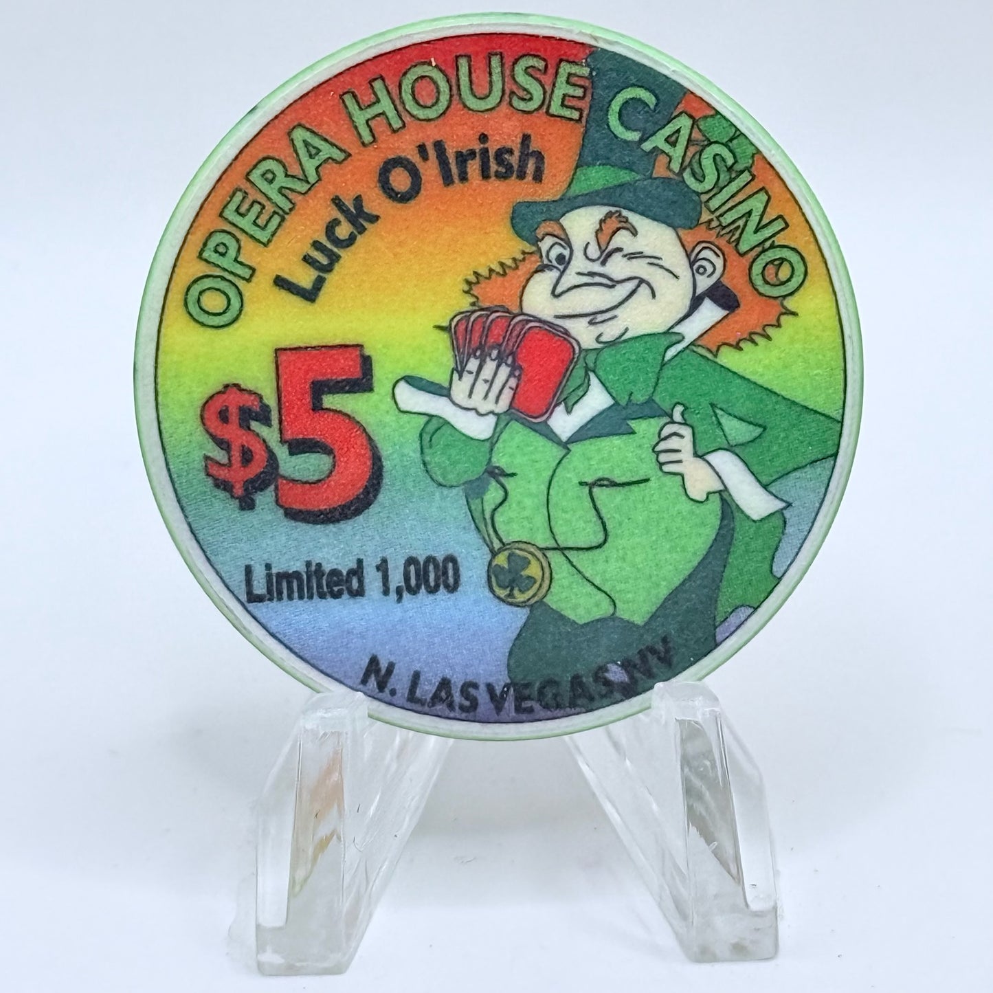 Opera House Casino N. Las Vegas Nevada 1997 'St. Patrick's Day' LE $5 Casino Chip N8898