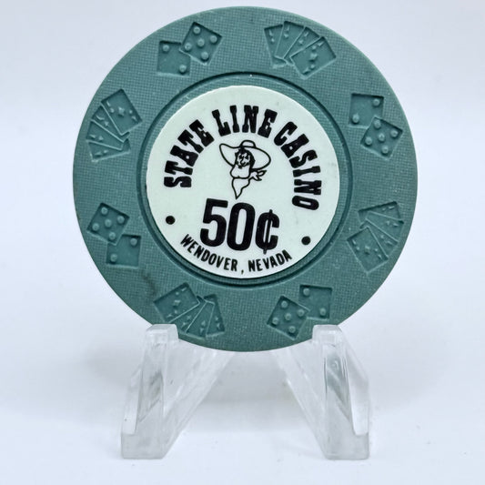 State Line Casino Wendover Nevada 1967 $0.50 Casino Chip N0978