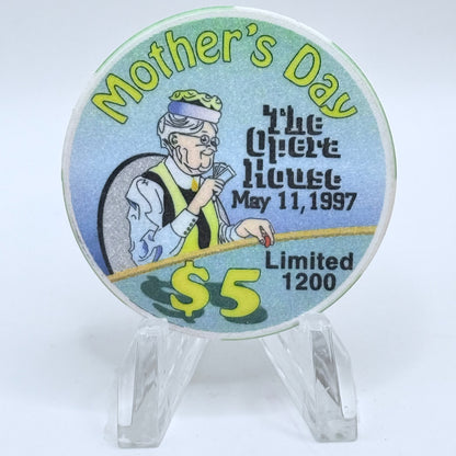 Opera House Casino N. Las Vegas Nevada 1997 'Mother's Day' LE $5 Casino Chip V1249
