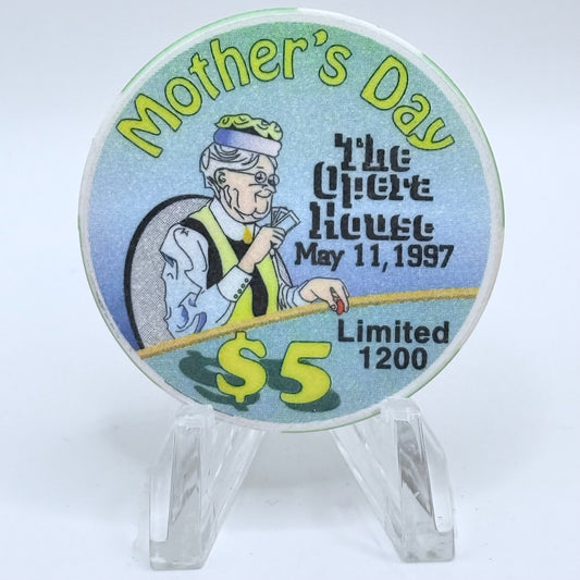 Opera House Casino N. Las Vegas Nevada 1997 'Mother's Day' LE $5 Casino Chip V1249