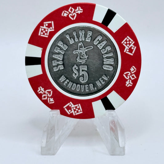 State Line Casino Wendover Nevada 1980 $5 Casino Chip N3355