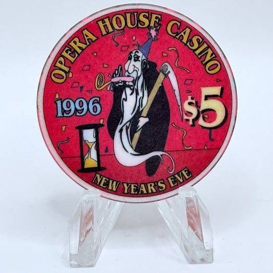 Opera House Casino N. Las Vegas Nevada 1996 'New Years Eve' LE $5 Casino Chip N8894