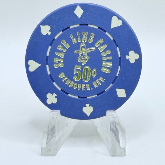State Line Casino Wendover Nevada 1980 $0.50 Casino Chip N0259