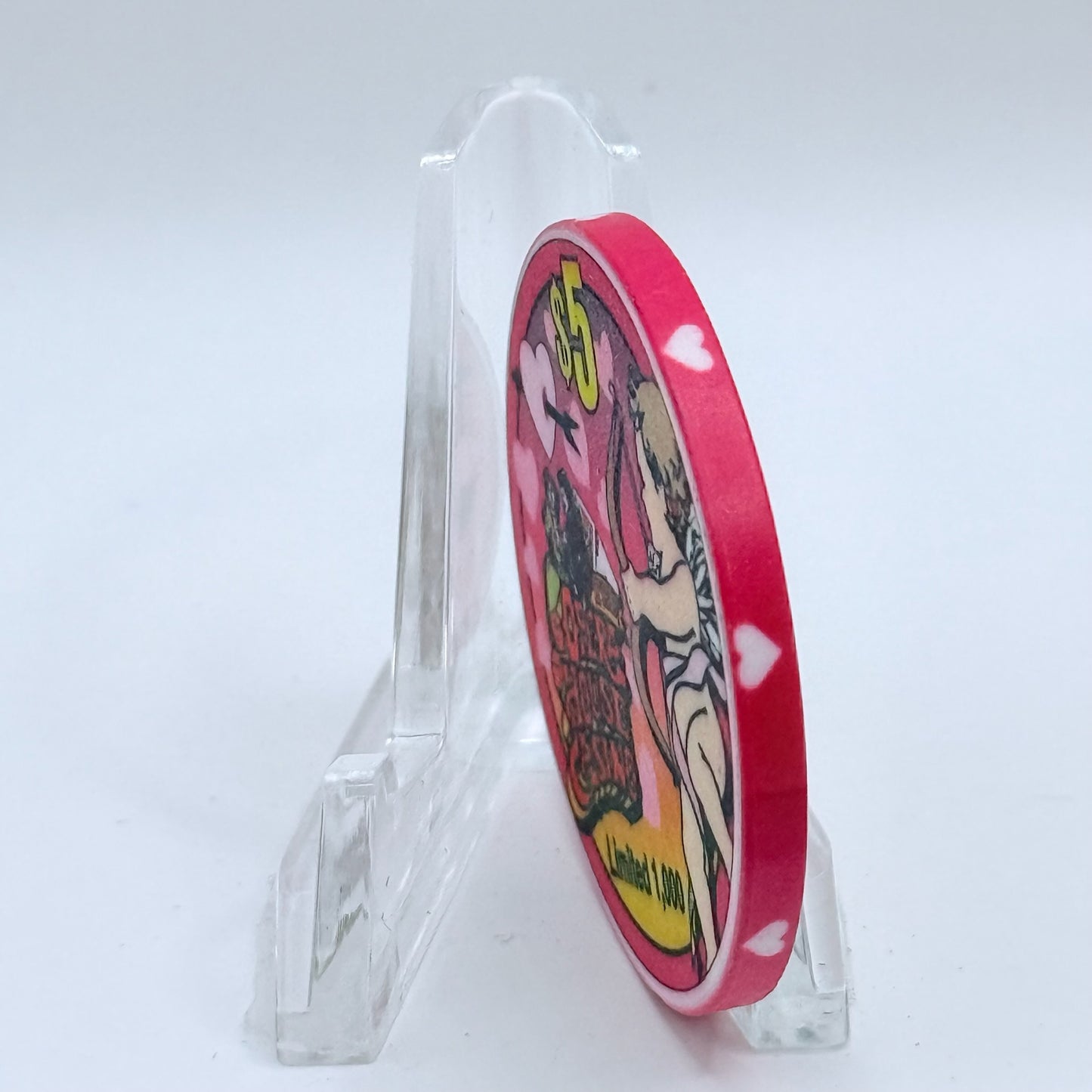 Opera House Casino N. Las Vegas Nevada 1997 'Valentine's Day' LE $5 Casino Chip N8899