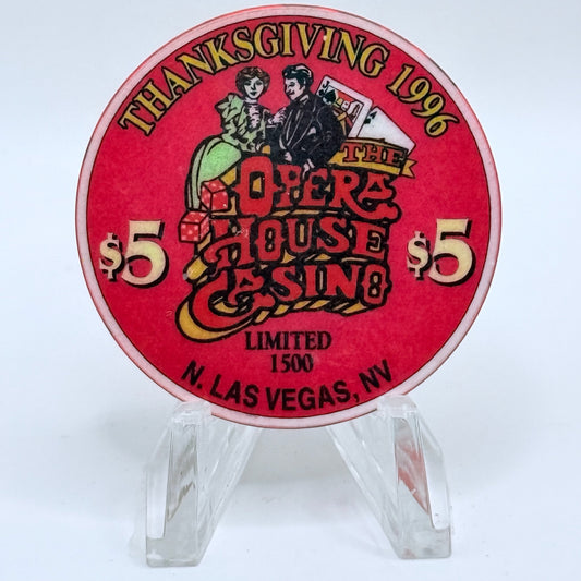 Opera House Casino N. Las Vegas Nevada 1996 'Thanksgiving' LE $5 Casino Chip N8892