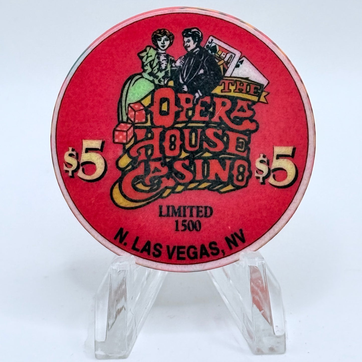 Opera House Casino N. Las Vegas Nevada 1996 'Merry Christmas' LE $5 Casino Chip N8893