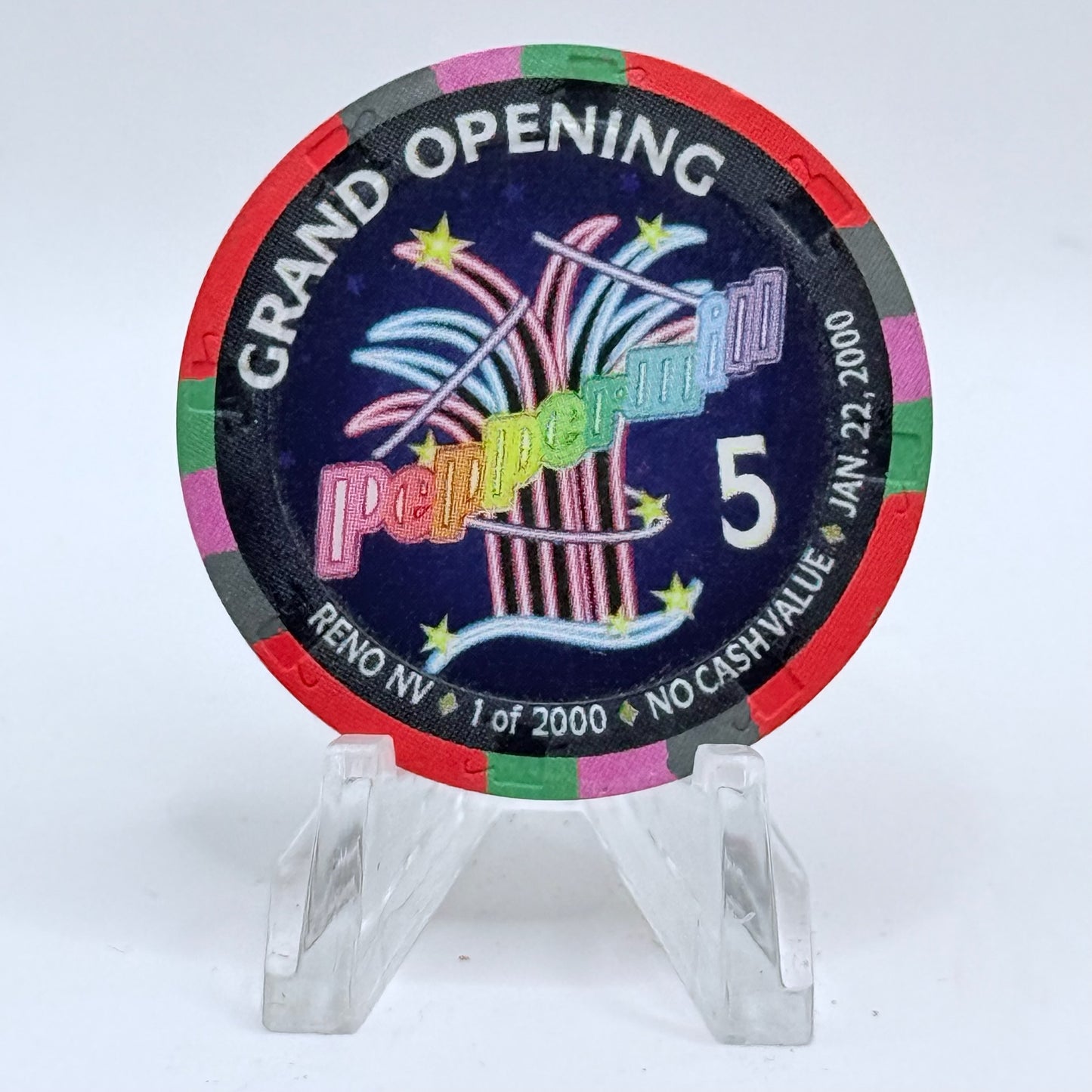 Peppermill Reno Nevada 2000 'Grand Opening' LE $5 NCV Casino Chip V5260