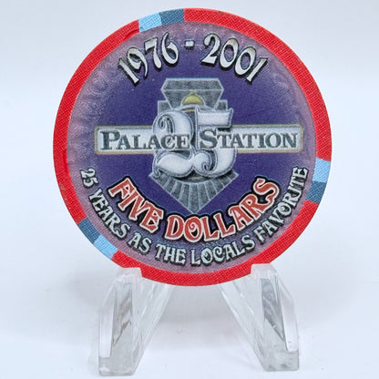 Palace Station Las Vegas Nevada 2001 '25th Anniversary' LE $5 Casino Chip V9344