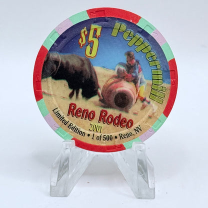 Peppermill Reno Nevada 2001 LE $5 Casino Chip V9499