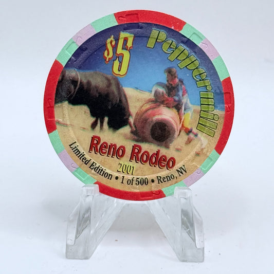 Peppermill Reno Nevada 2001 LE $5 Casino Chip V9499