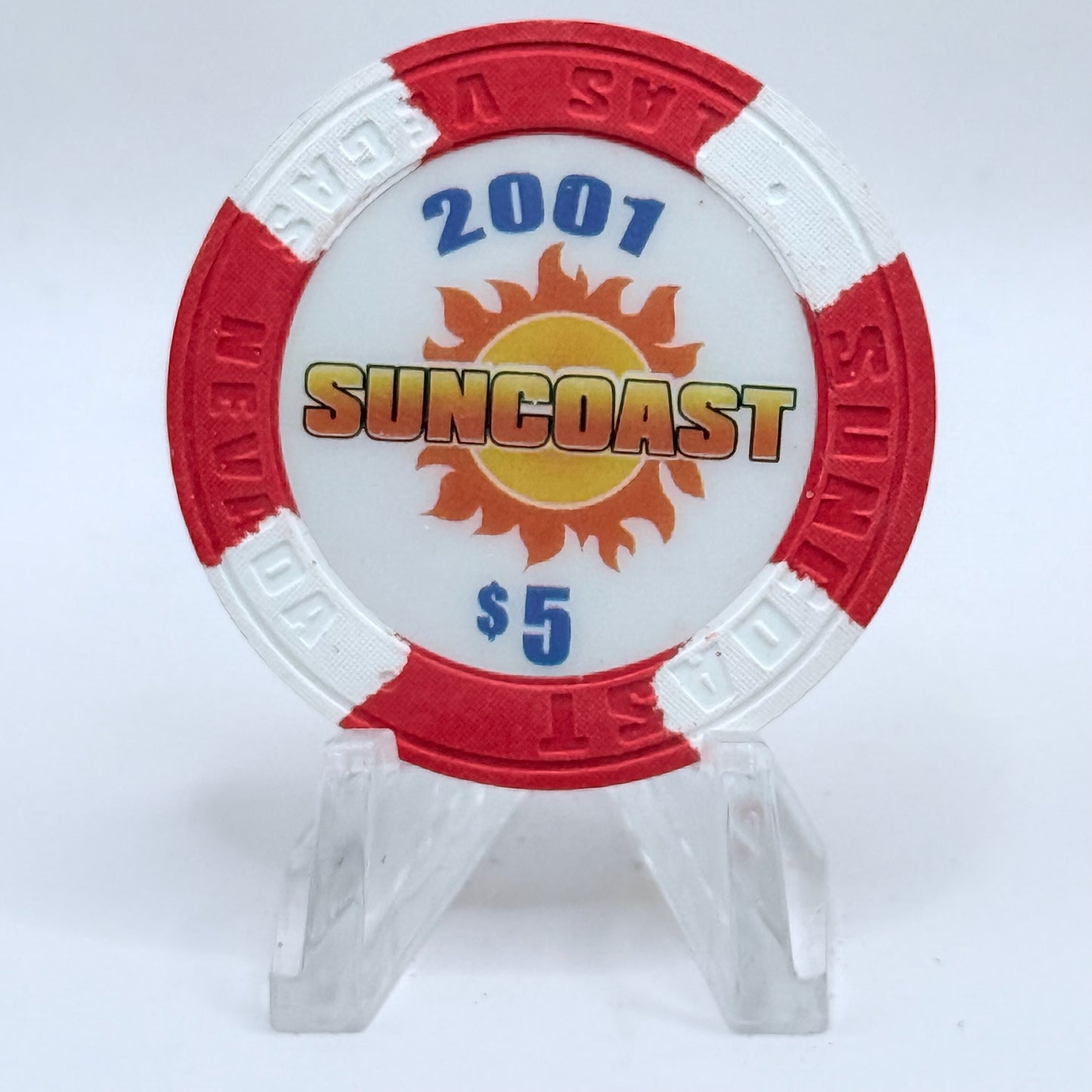Suncoast Las Vegas Nevada 2001 'First Anniversary' LE $5 Casino Chip V9869