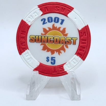 Suncoast Las Vegas Nevada 2001 'First Anniversary' LE $5 Casino Chip V9869