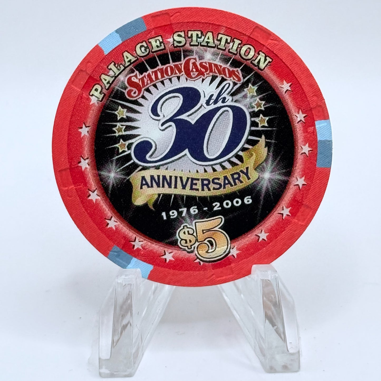 Palace Station Las Vegas Nevada 2006 '30th Anniverary' LE $5 Casino Chip E6134