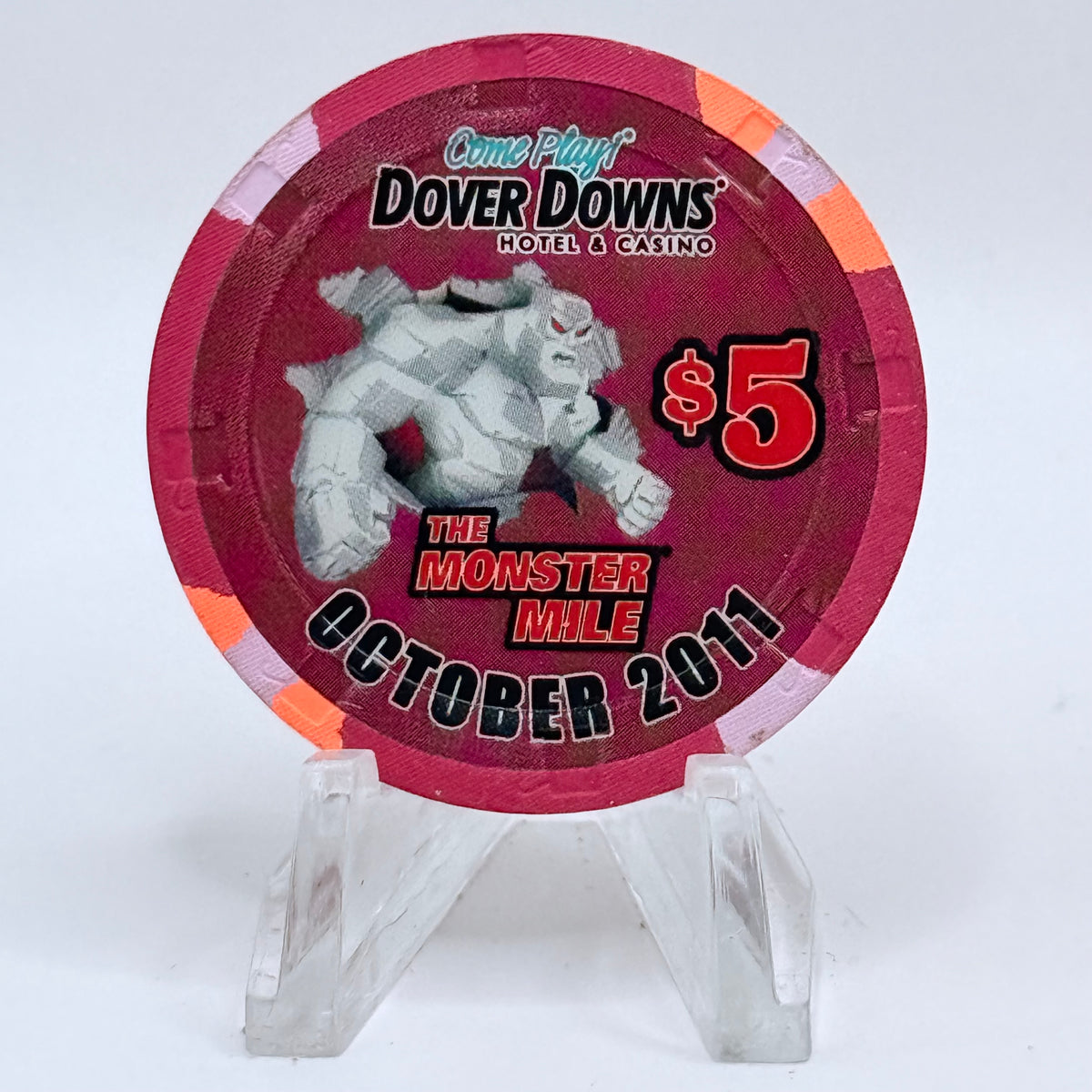 Dover Downs Hotel & Casino Dover Delaware 2011 'The Monster Mile' LE $5 Casino Chip