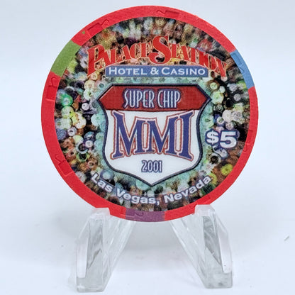 Palace Station Las Vegas Nevada 2001 'Super Chip MMI' LE $5 Casino Chip V7465