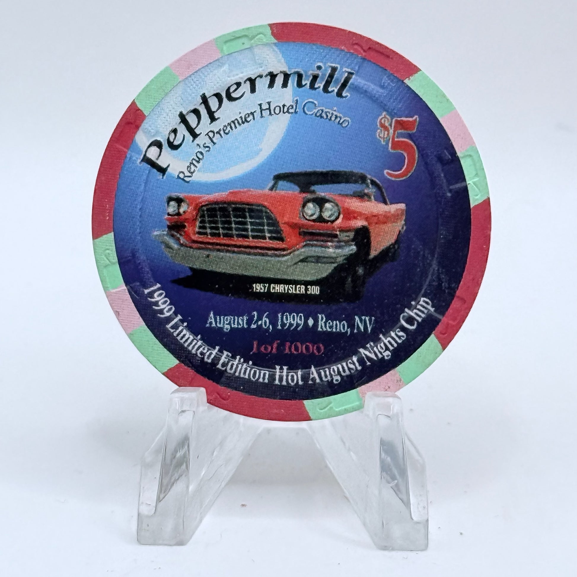 Peppermill Reno Nevada 1999 'Hot August Nights' LE $5 Casino Chip V5261