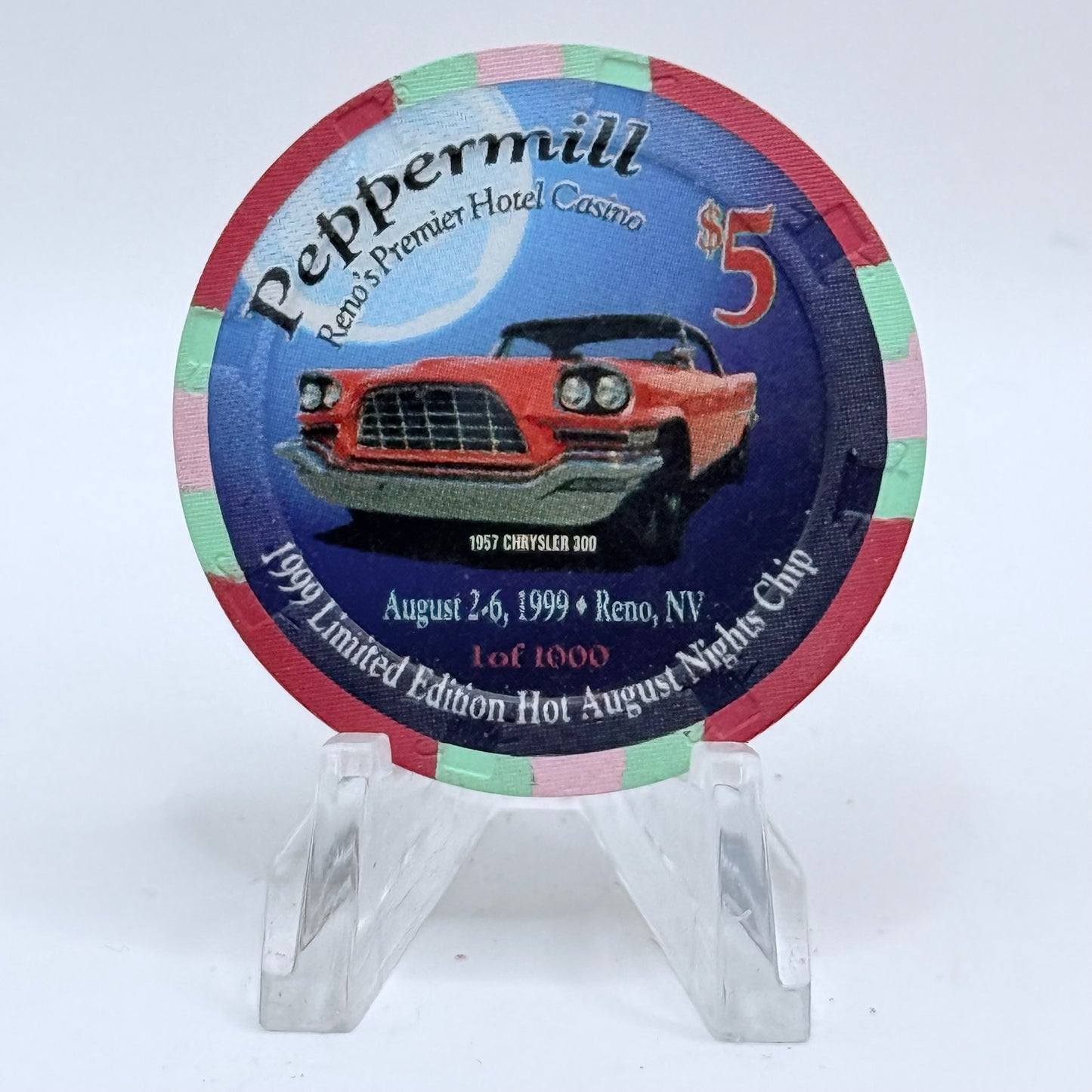 Peppermill Reno Nevada 1999 'Hot August Nights' LE $5 Casino Chip V5261