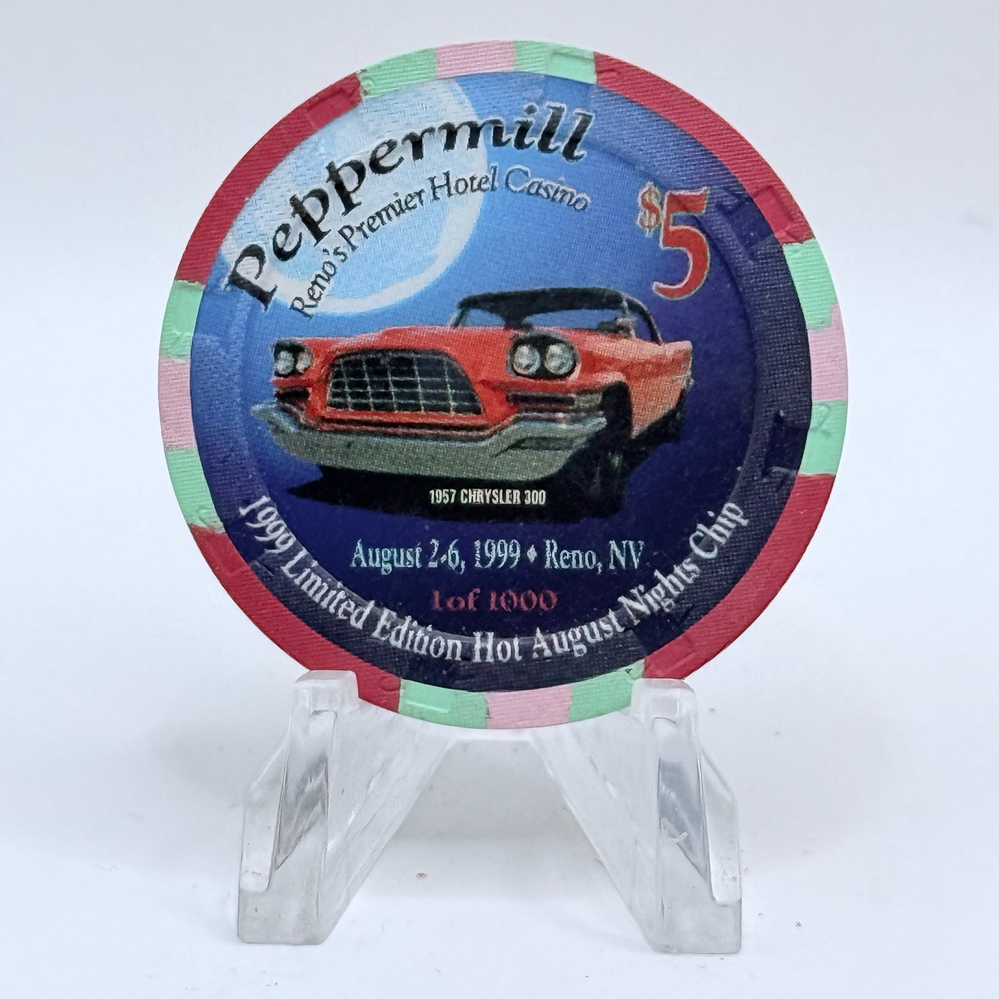 Peppermill Reno Nevada 1999 'Hot August Nights' LE $5 Casino Chip V5261