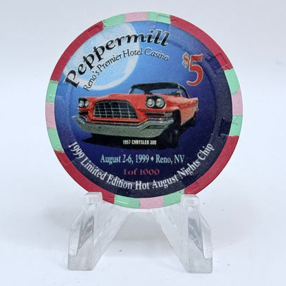 Peppermill Reno Nevada 1999 'Hot August Nights' LE $5 Casino Chip V5261