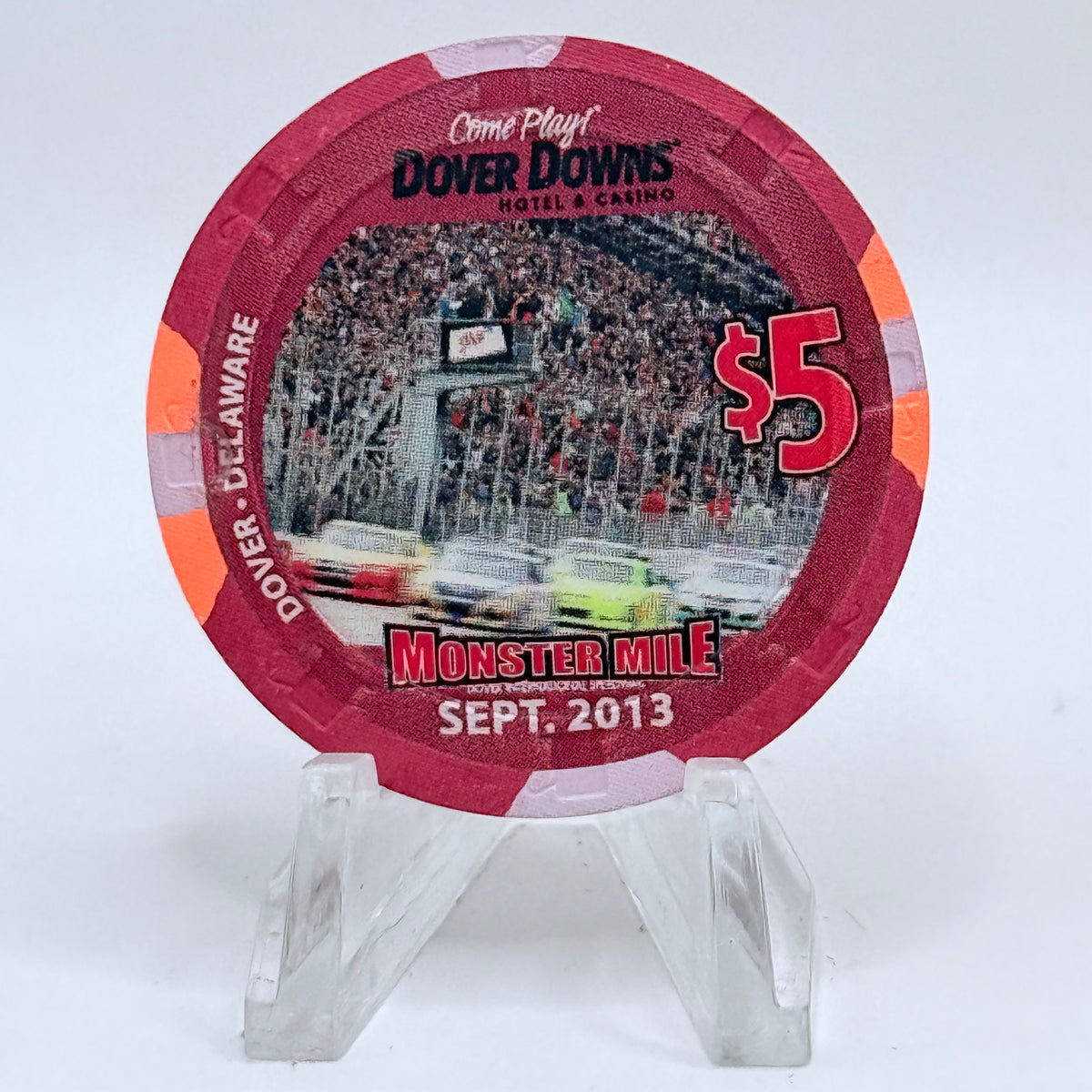 Dover Downs Hotel & Casino Dover Delaware 2013 'The Monster Mile' LE $5 Casino Chip