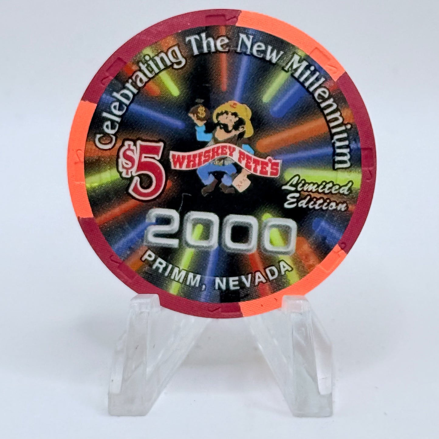 Whiskey Pete's Primm Nevada 1999 'Millennium' LE $5 Casino Chip V6032