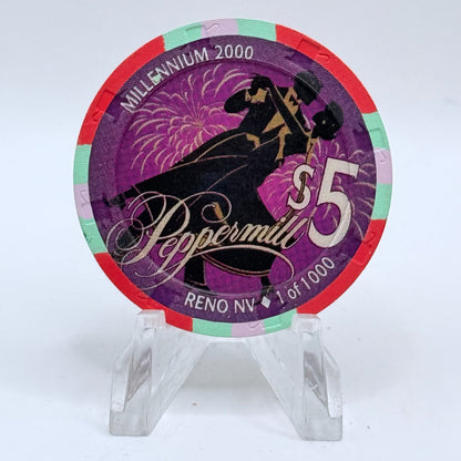 Peppermill Reno Nevada 2000 'Millennium' LE $5 Casino Chip V5262
