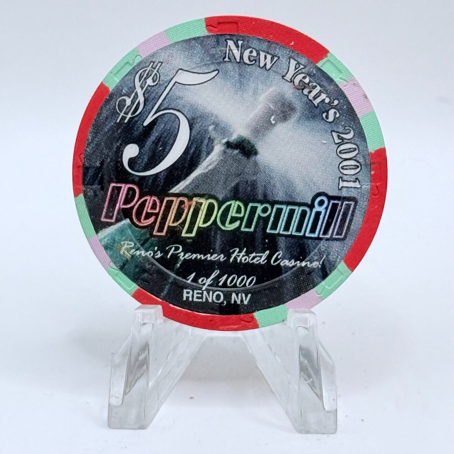 Las Vegas Club Las Vegas Nevada 2001 'New Year's Eve' LE $10 Casino Chip V6234