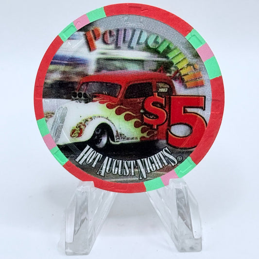 Peppermill Reno Nevada 2005 'Hot August Nights' LE $5 Casino Chip E8588