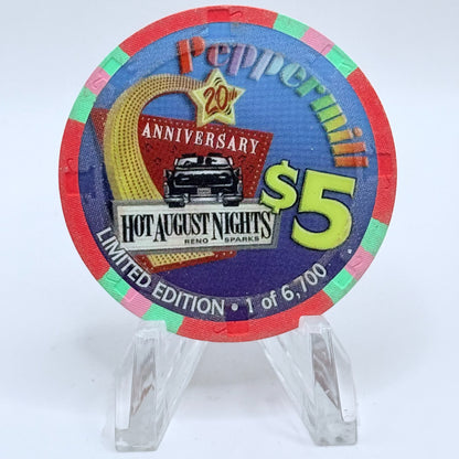 Peppermill Reno Nevada 2006 'Hot August Nights' LE $5 Casino Chip E5584
