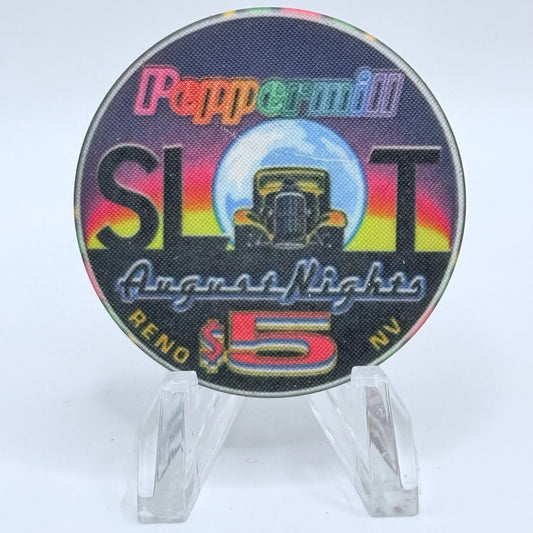 Peppermill Reno Nevada 1993 'Slot August Nights' LE $5 Casino Chip N0631