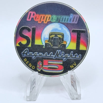 Peppermill Reno Nevada 1993 'Slot August Nights' LE $5 Casino Chip N0631