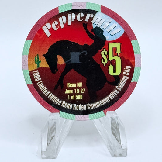 Peppermill Reno Nevada 1998 'Rodeo' LE $5 Casino Chip V5264