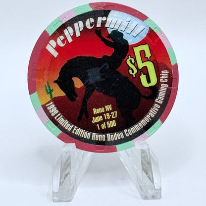 Peppermill Reno Nevada 1998 'Rodeo' LE $5 Casino Chip V5264