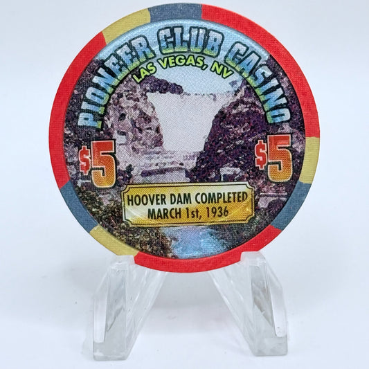 Pioneer Club Las Vegas Nevada 1995 'Hover Dam Completed' LE $5 Casino Chip N2544