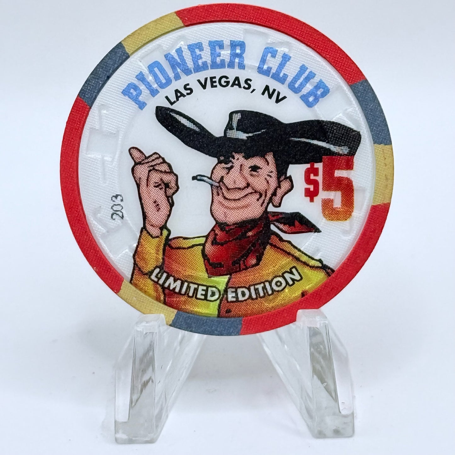 Pioneer Club Las Vegas Nevada 1995 'Helldorado Parade' LE $5 Casino Chip N2543