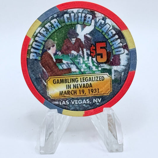 Pioneer Club Las Vegas Nevada 1995 'Gambling Legalized' LE $5 Casino Chip N2542