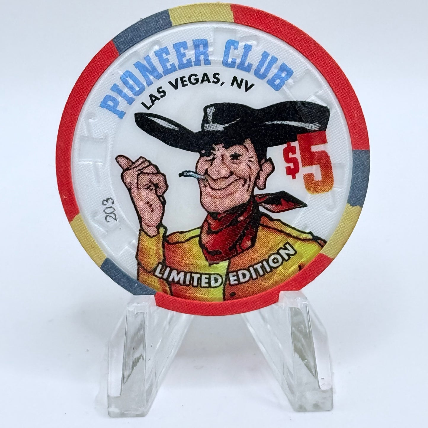 Pioneer Club Las Vegas Nevada 1995 'Gambling Legalized' LE $5 Casino Chip N2542