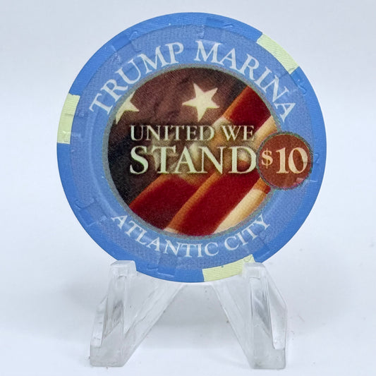 Trump Marina Huron Avenue Brigantine Blvd 'United We Stand' LE $10 Casino Chip