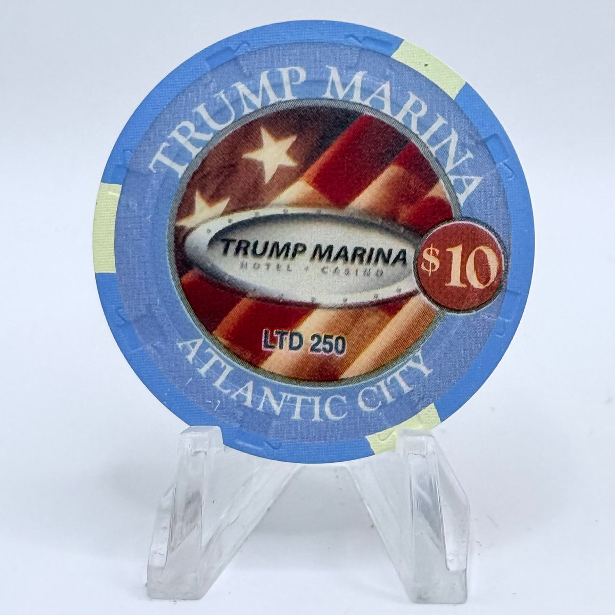 Trump Marina Huron Avenue Brigantine Blvd 'United We Stand' LE $10 Casino Chip