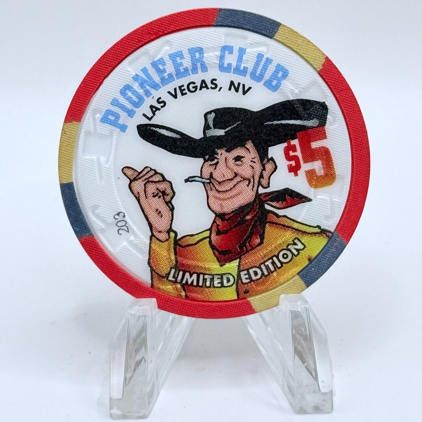 Pioneer Club Las Vegas Nevada 1995 'First Land Auction ' LE $5 Casino Chip N2545