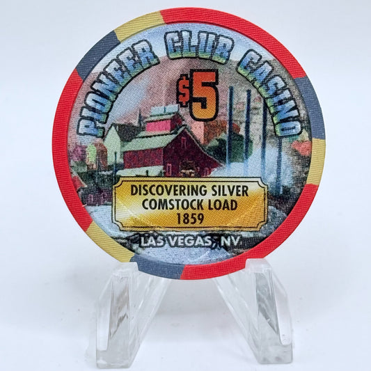 Pioneer Club Las Vegas Nevada 1995 'Discovering Silver Comstock Load' LE $5 Casino Chip N2539
