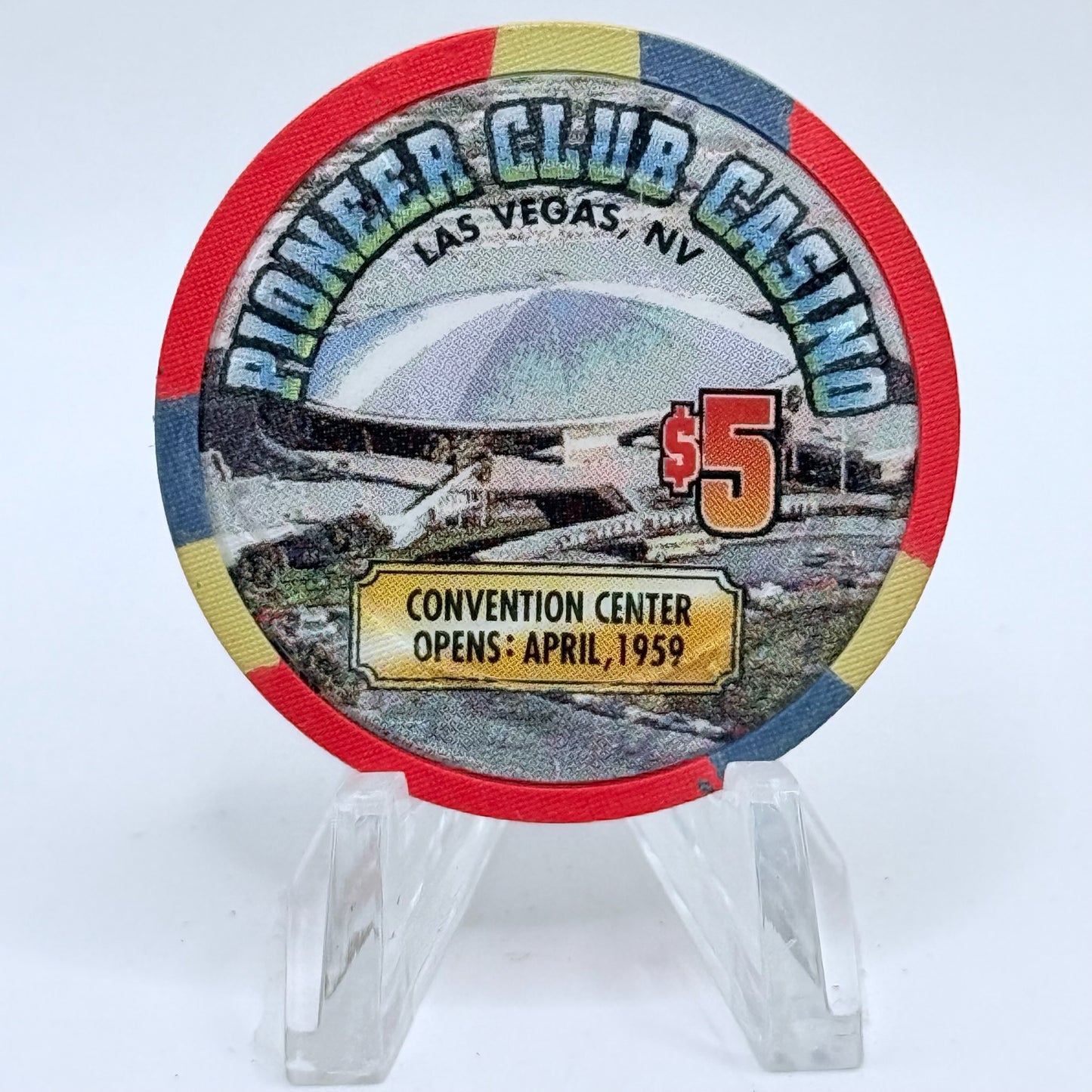 Pioneer Club Las Vegas Nevada 1995 'Convention Center Open' LE $5 Casino Chip N2540