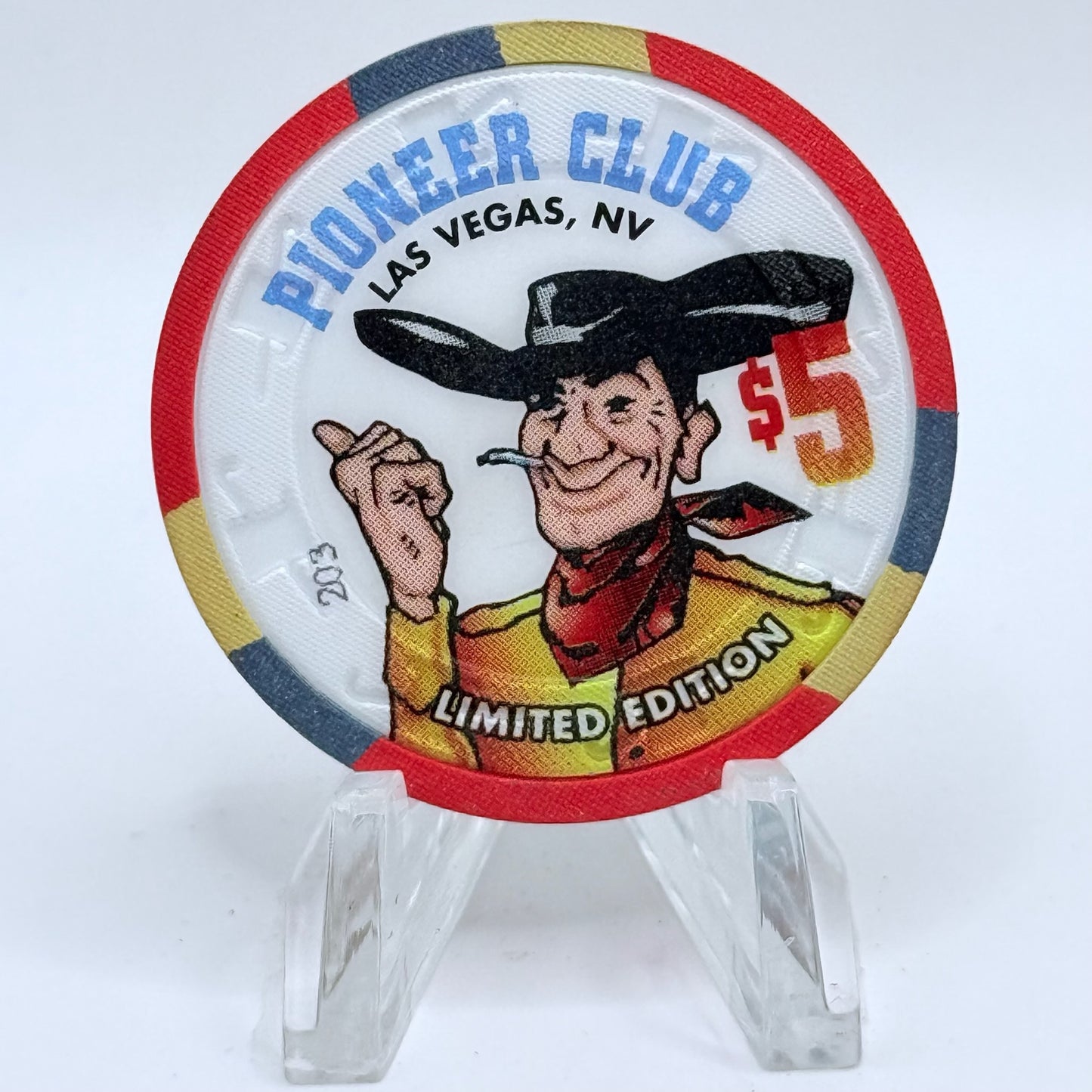 Pioneer Club Las Vegas Nevada 1995 'First Railroad To Vegas' LE $5 Casino Chip N2537