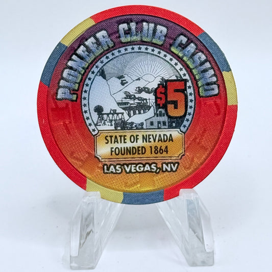 Pioneer Club Las Vegas Nevada 1995 'State Of Nevada Founded' LE $5 Casino Chip N2546